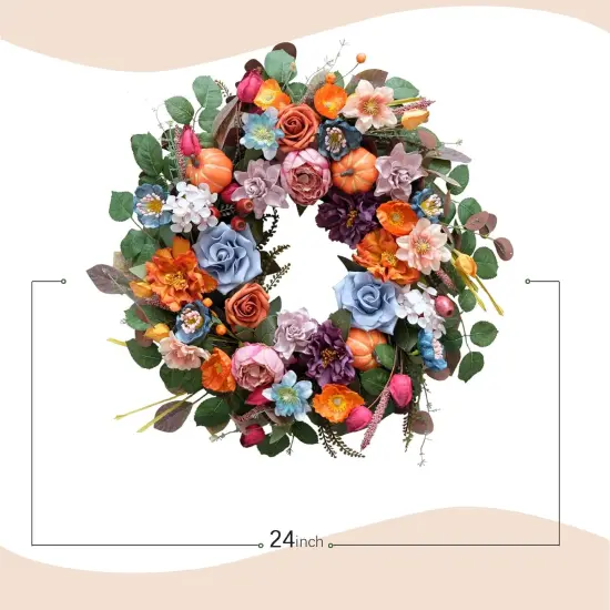 24 Inch Artificial Fall Wreaths {4}