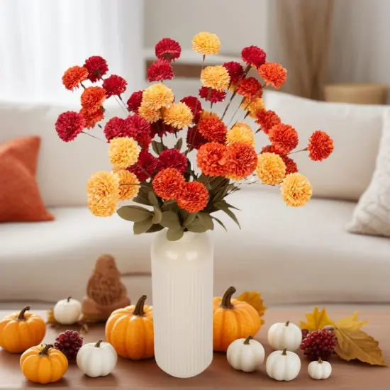 12 Pcs Kiku Flowers Fall Flowers Arrangement Table {4}