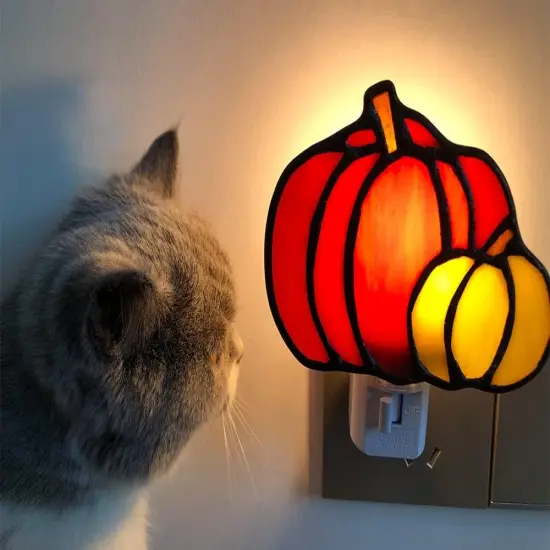 Stained Glass Pumpkin Night Light is Suitable for Bedroom {3}