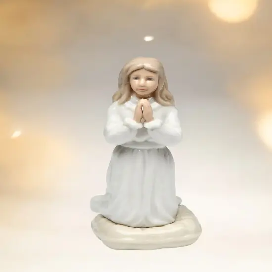 Ceramic Praying Girl on Knees Figurine, Religious Decor, Religious Gift, Home Decor, Gift for Her {2}