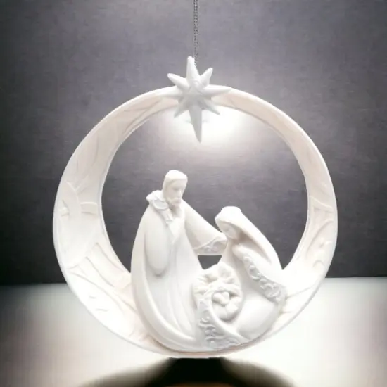 Ceramic Holy Family Ornament, Home Décor, Religious Décor, Religious Gift, Church Décor, Baptism Gift, Christmas Decor {2}