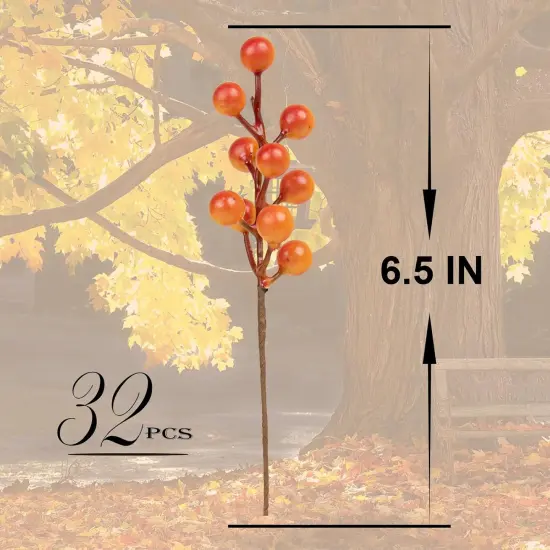 32 Pack Fall Floral Picks and Sprays - 6.5 Inch {2}