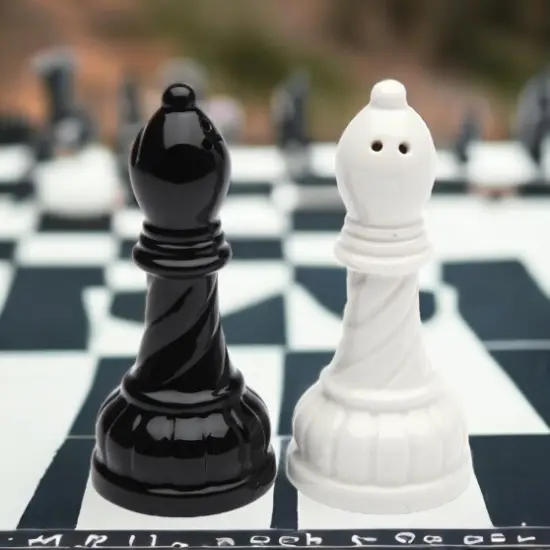 Ceramic Black and White Bishop Chess Pieces Salt and Pepper Shakers, Home Décor, Gift for Him, Gift for Dad, Kitchen Décor, Game Room Decor {2}