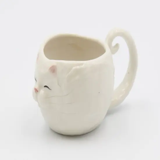 Ceramic White Cat Mug, Home Décor, Gift for Her, Gift for Mom, Kitchen Décor, Cat Lovers Gift, Pet Loss Gift {3}