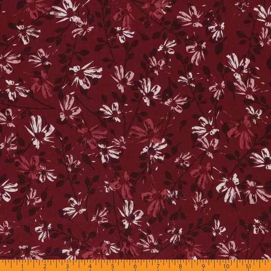 Mook Fabrics Aster Floral Cotton Fabric [108 in. Wide] - By The Yard Pomegranate {3}