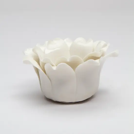 Ceramic White Flower Candle Holder, Home D&eacute;cor, Gift for Her, Gift for Mom, Bathroom D&eacute;cor, Vanity D&eacute;cor, Wedding Table Decor {3}
