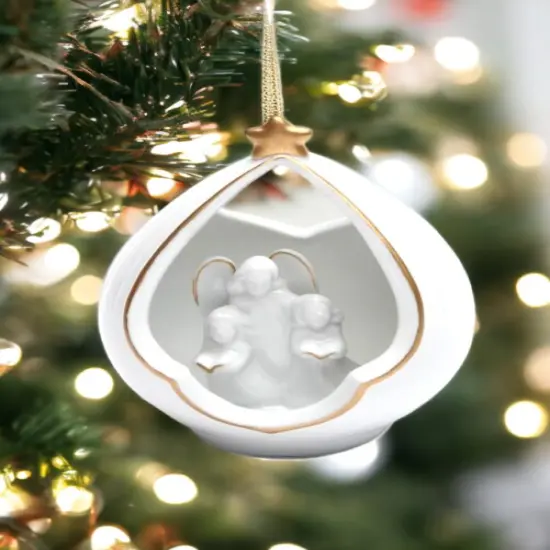 Ceramic Guardian Angel Ornament, Home Décor, Religious Décor, Religious Gift, Church Décor, Baptism Gift {2}