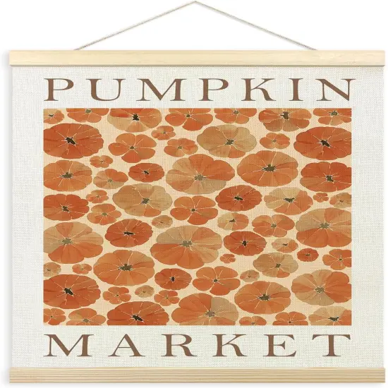 Fall Pumpkin Market Poster Hanger Frame, Autumn Pumpkin Flowers Hanging {1}