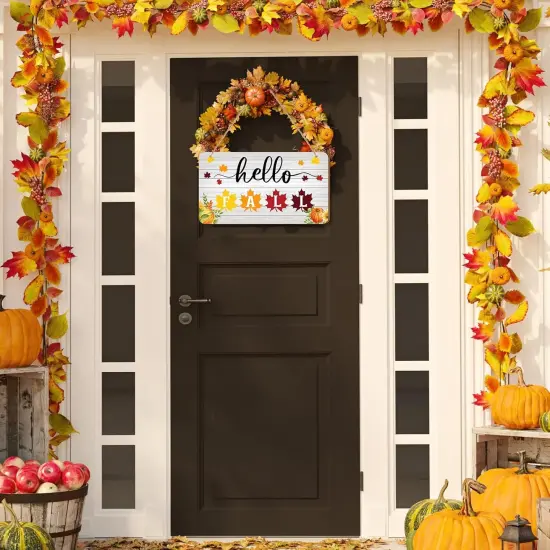 2 Pcs Fall Autumn Wooden Hanging Sign {5}