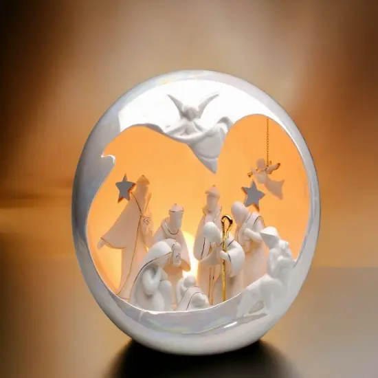Ceramic Large Globe Nativity Scene Nightlight, Home D&eacute;cor, Religious D&eacute;cor, Religious Gift, Church D&eacute;cor, Baptism Gift {2}