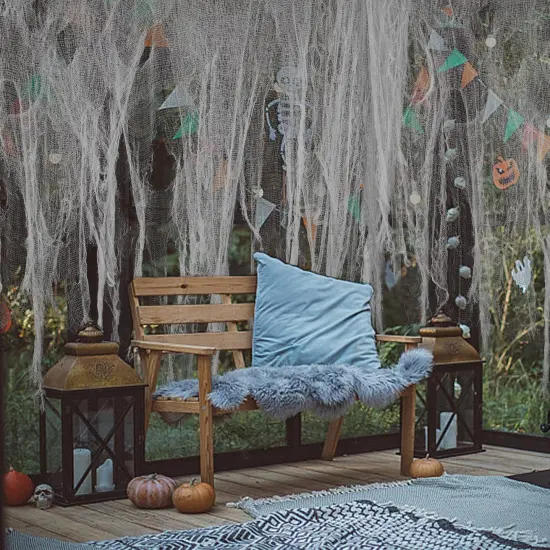 Large Size Gray Gauze Cloth Decoration - 600x36 Inch {4}