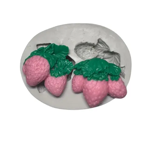 2-Cavity STRAWBERRY BUNCH MOLD {1}