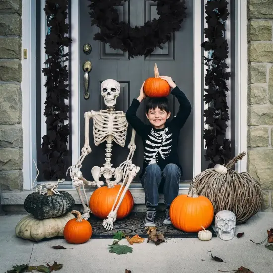 6PCS Fall Maple Leaves Garland - Black {2}