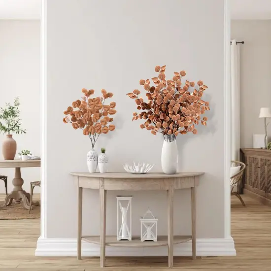 6 Pcs Fall Artificial Eucalyptus Stems (Dark Brown) {4}