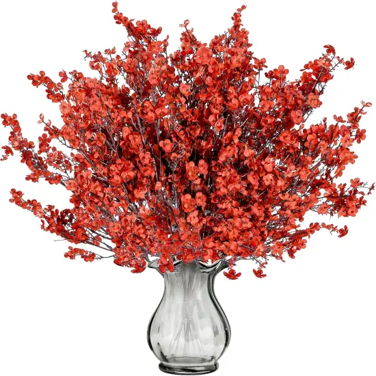 15 Pcs Babys Breath Artificial Flowers (Orange Red) {1}
