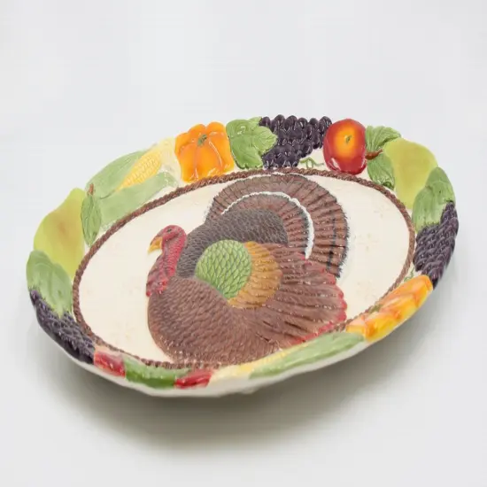 Ceramic Thanksgiving Turkey Platter, Home D&eacute;cor, Gift for Her, Gift for Mom, Kitchen D&eacute;cor, Fall D&eacute;cor, Thanksgiving D&eacute;cor {4}