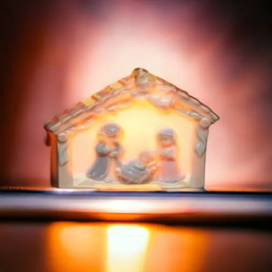 Ceramic Holy Family Plug-In Night Light, Christmas D&eacute;cor, Religious D&eacute;cor, Religious Gift, Church D&eacute;cor, Baptism Gift, Easter D&eacute;cor {2}