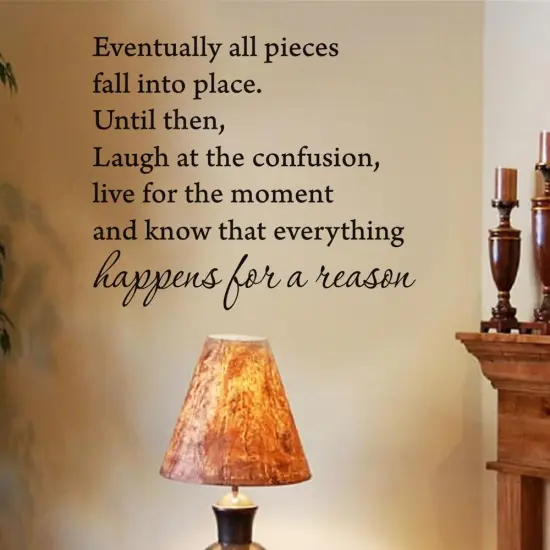 Eventually All Pieces Fall into Place Inspirational Quotes Wall Decals,22&times;19In {3}
