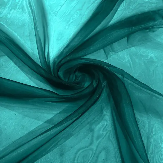 1 Yard Crystal Organza Fabric Sheer Lightweight Textile with Soft Flow for Dresses Linings and Costume Design Dark Teal {2}