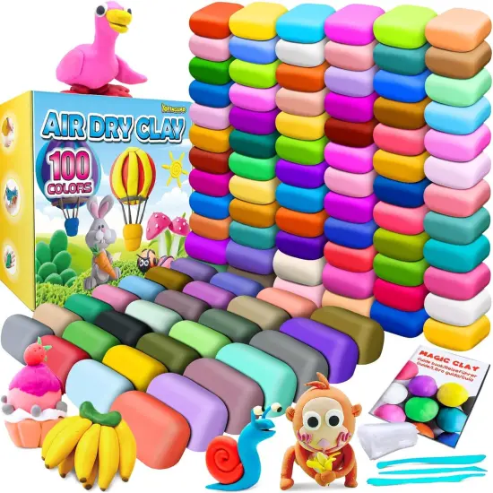 Air Dry Clay 100 Colors, Modeling Clay for Kids, DIY Molding Magic Clay, Gift for Kids {1}