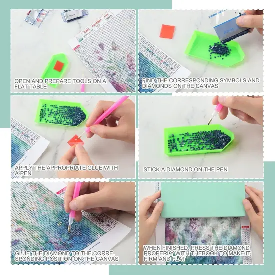 4 Pcs Diamond Art Kits DIY Painting for Adult Aesthetic Wall Diamond Crafts Aesthetic Room Decor Cute Painting Pictures 5d Craft Wall Decor for Home 10 x 11.8''(Wild Flower) {3}