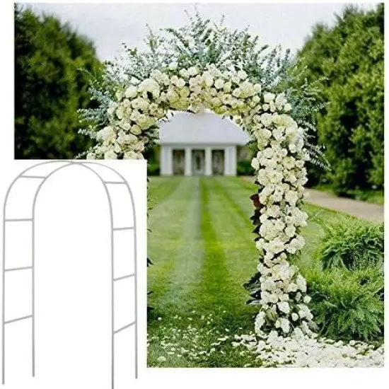 Metal Garden Arch Trellis for Climbing Plants 7.8ft {1}