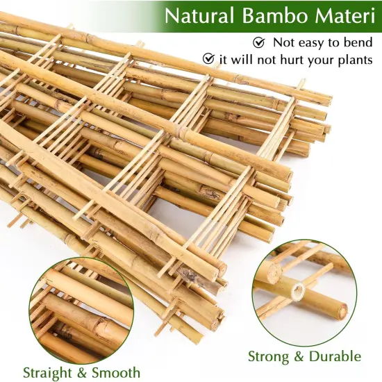 24pack 16 Inch Small Plant Wood Bamboo Trellis for Climbing Plants Indoor Potted Plants {3}