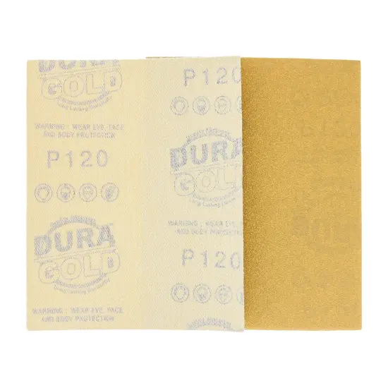 120 Grit - 1/4 Sheet Hook & Loop Sandpaper 5.5" x 4.5" - For Automotive & Wookworking Palm Sanders - Box of 25 {4}