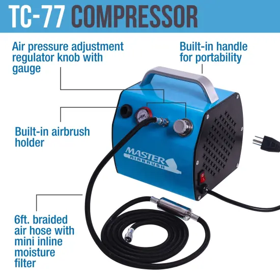 Performance Dual-Action Airbrush Kit with Master Air Compressor with Air Hose and Moisture Trap {4}