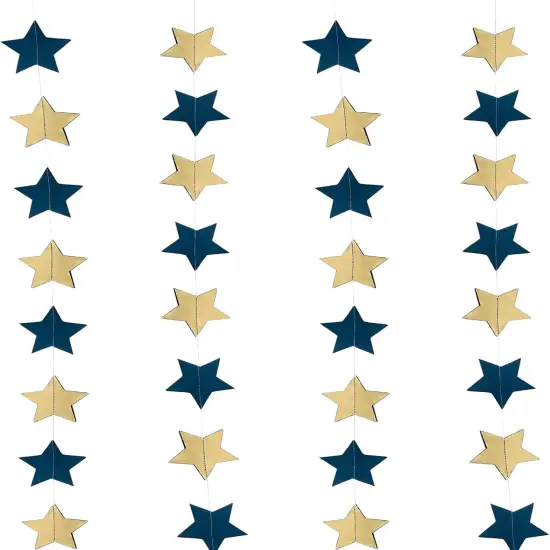 30 Feet Navy Blue Gold Party Decorations {3}