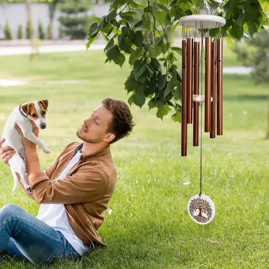 Wind Chimes for Outside,33" Engraved Tree of Life Memorial Sympathy Gifts Wind Chimes for Loss of Loved One,Gifts for Mother/Father,Wind Chimes Outdoor for Home Yard Garden Decor(Copper) {5}