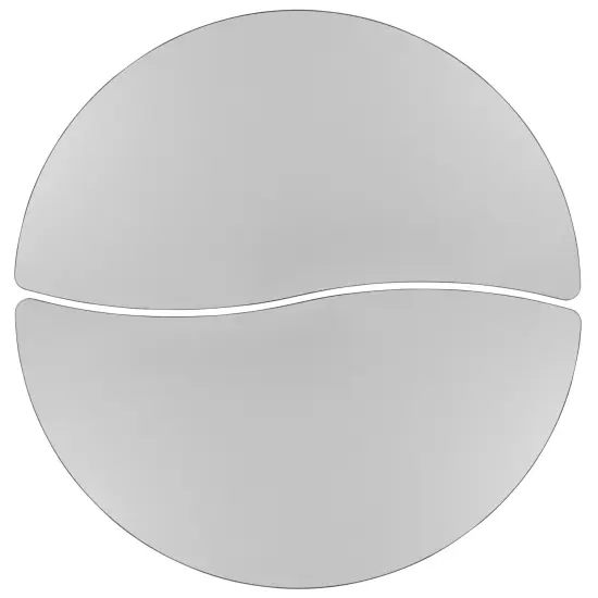 Emma and Oliver 2 Piece 60" Circle Wave Collaborative Grey Adjustable Activity Table Set {5}