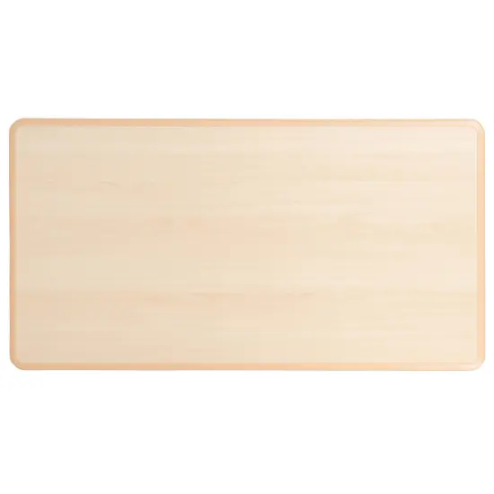 Emma and Oliver 23.625"W x 47.25"L Rectangular Plastic Height Adjustable Activity Table Set with 4 Chairs Natural {6}