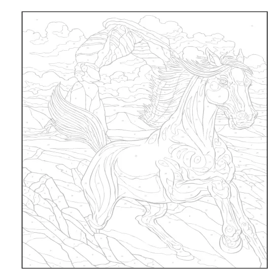 Creative Haven: Horses Coloring Book-Softcover {4}