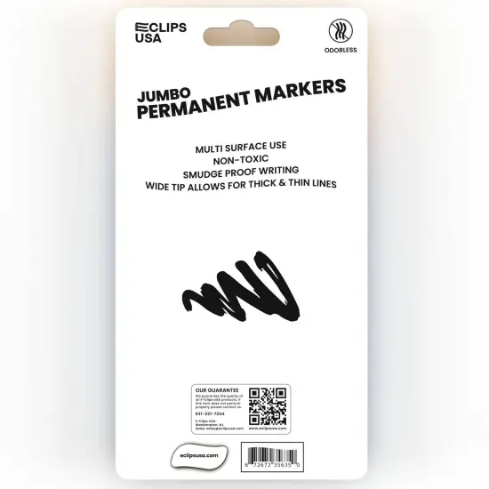 Jumbo Permanent Markers Black Chisel &ndash; 3 Pack &ndash; 36 Sets {4}