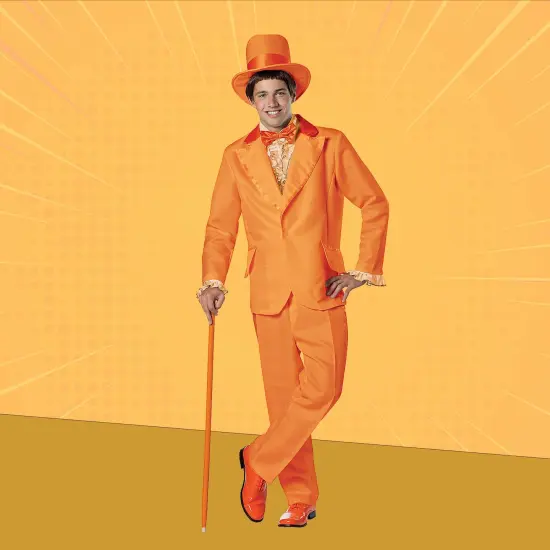 Goof Ball Orange Adult Costume Tuxedo Set for Halloween and Parties {5}