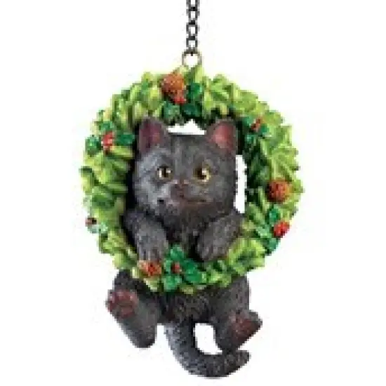 Collections Etc Hand Painted Pet-In-Wreath Hanging Christmas Tree Ornament {3}
