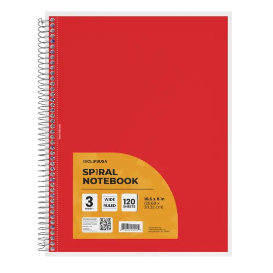 Spiral Notebook 3-Subject Wide-Ruled &ndash; 120 Sheets &ndash; 36 Pcs {1}