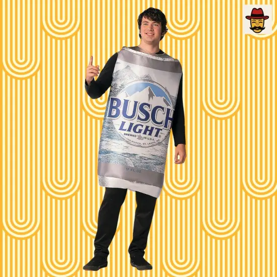 Busch Light Beer Can Costume Foam Tunic Photo Print Funny Adult Halloween Party Outfit {4}