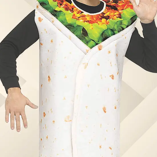 Adults Multicolor Burrito Costume Realistic Food Tunic Funny Halloween Party Outfit {4}