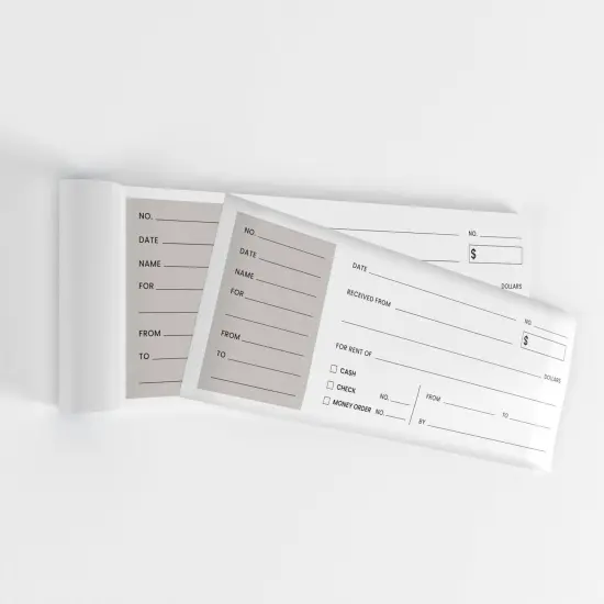 Rent Receipt Books White &ndash; 3x8 in &ndash; 25 Sets &ndash; 72 Books {3}