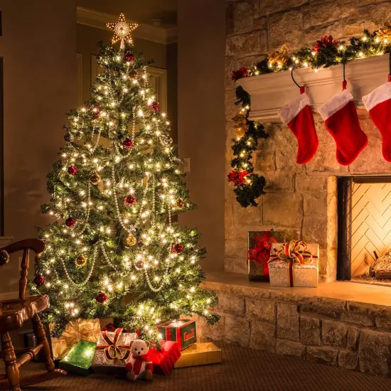 2 Pack 18 Feet 50 LED Clear Mini Christmas String Lights - Warm White {5}