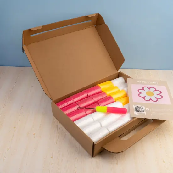 John Bead Rug Latch Hook DIY Kit for Beginners Daisy {5}