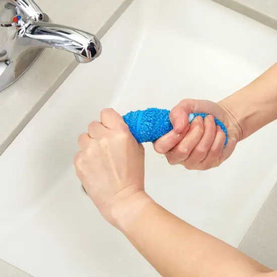 10-Pack Microfiber Mop Pads - Reusable and Washable Replacement Flat Heads for Cleaning Hardwood Floor (16.5 in, Blue) {4}