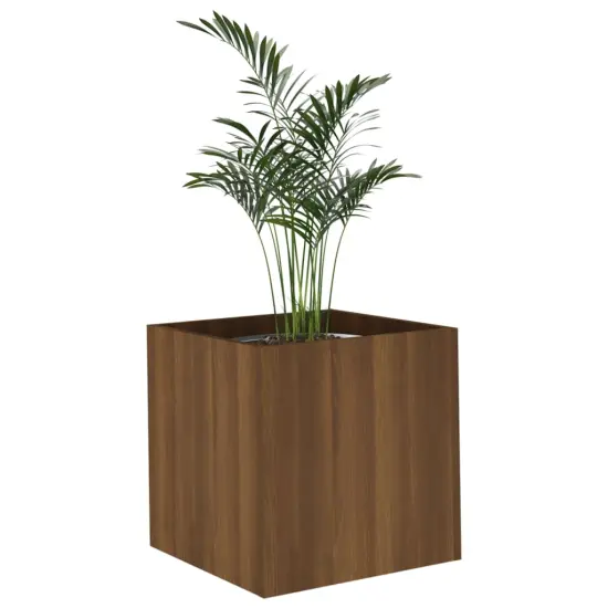 vidaXL Planter Box Brown Oak 15.7"x15.7"x15.7" Engineered Wood {2}