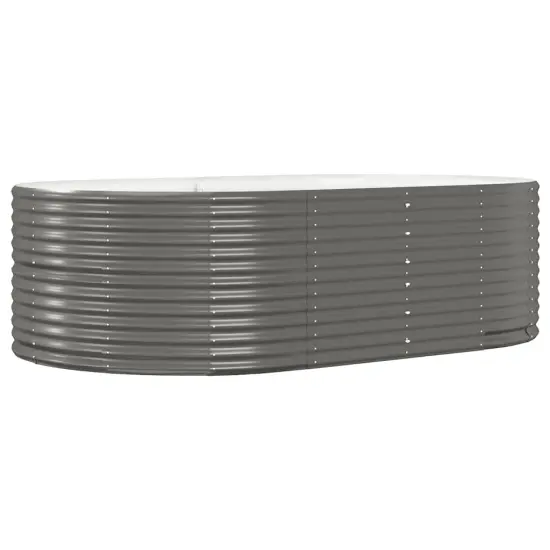 vidaXL Garden Raised Bed Gray 83.5"x55.1"x26.8" Powder-coated Steel {2}