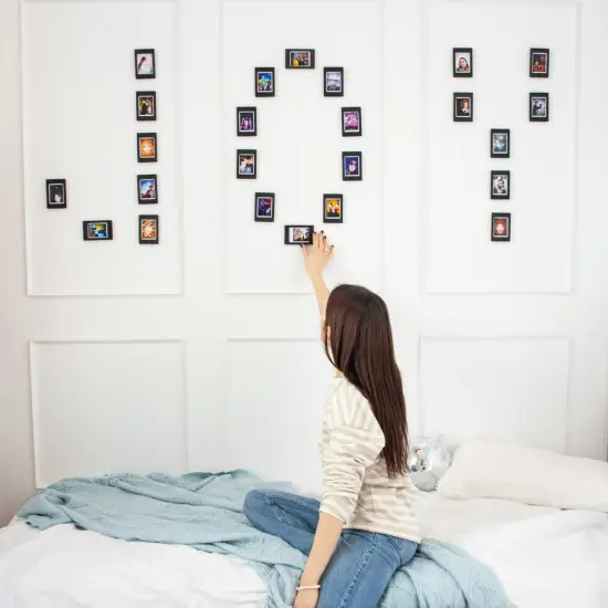 Wooden Photo Frames &ndash; Set of 10 Mini Frames (Compatible with Instax Mini Photos) &ndash; Eco-Friendly Vintage Photo Display &ndash; Perfect Wall Decor & Gift Idea for Photography Lovers {5}