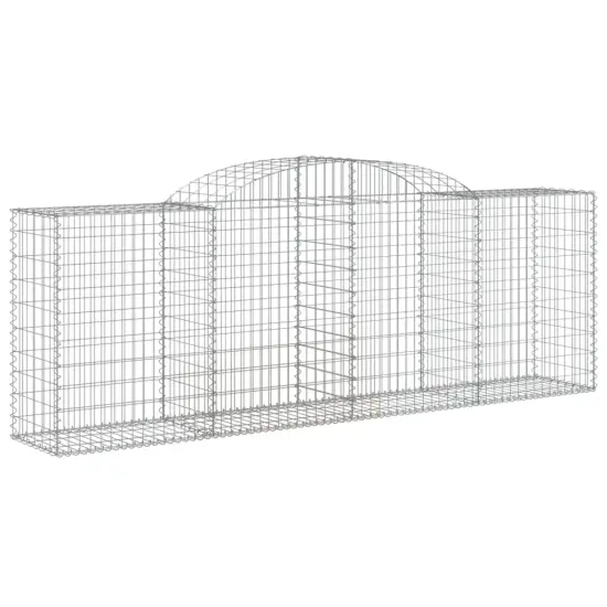 vidaXL Arched Gabion Baskets 2 pcs 118.1"x19.7"x39.4"47.2" Galvanized Iron {3}