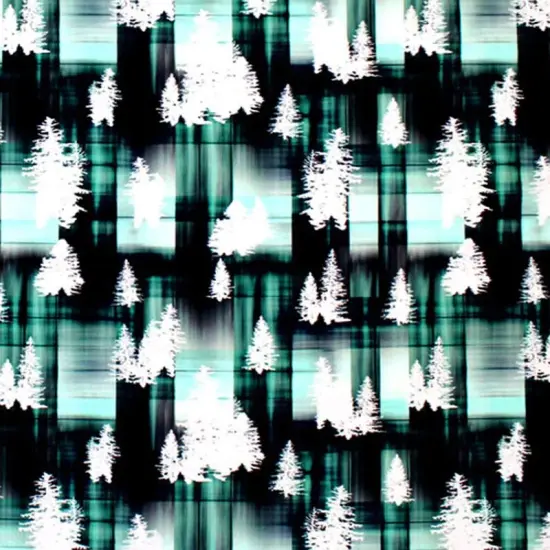 Pine Forest Mint Black Printed Spandex {6}