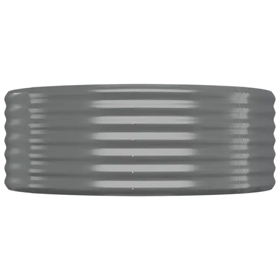 vidaXL Patio Raised Bed Powder-coated Steel 39.4"x39.4"x14.2" Gray {3}